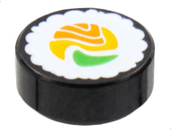 Tile, Round 1 x 1 with Sushi Roll Pattern