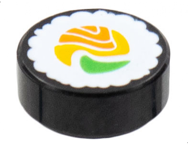 Tile, Round 1 x 1 with Sushi Roll Pattern