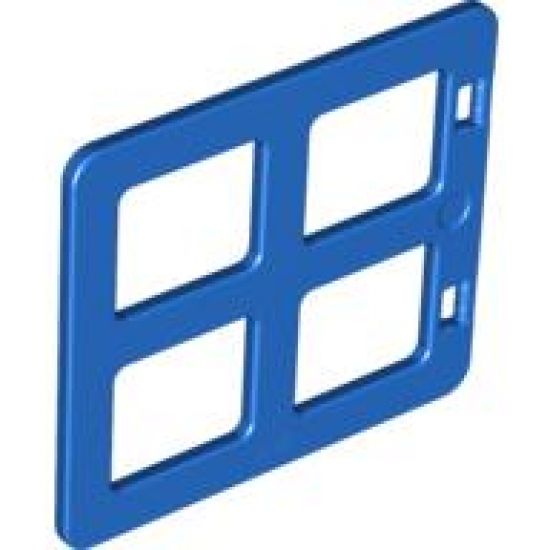 Duplo, Building Door / Window Pane 1 x 4 x 3 with Four Same Sizes Panes Square Corners