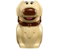 Dog, Golden Retriever Dug with Molded Dark Brown Collar and Nose and Printed Eyes and Mouth Pattern
