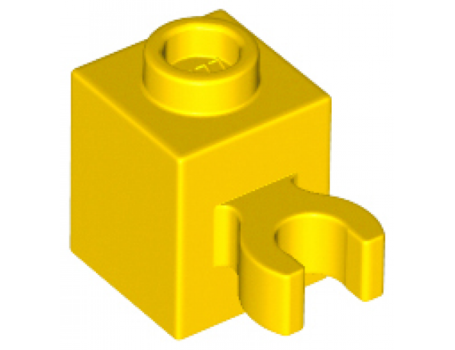 Brick, Modified 1 x 1 with Open O Clip (Vertical Grip) - Hollow Stud