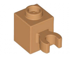 Brick, Modified 1 x 1 with Open O Clip (Vertical Grip) - Hollow Stud