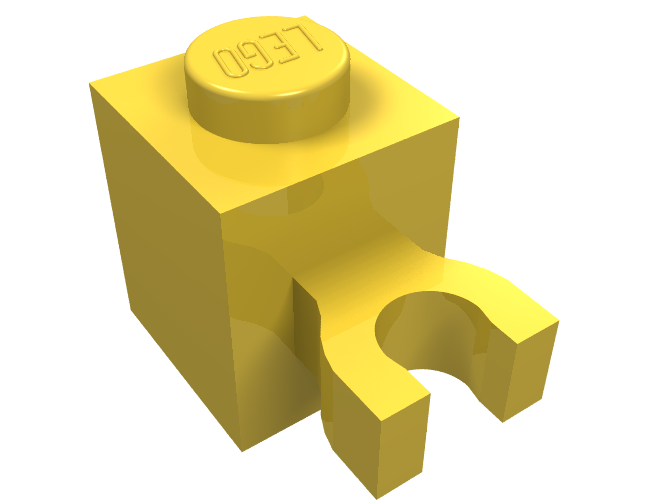 Brick, Modified 1 x 1 with Open U Clip (Vertical Grip) - Solid Stud