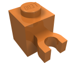 Brick, Modified 1 x 1 with Open U Clip (Vertical Grip) - Solid Stud