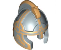 Minifigure, Headgear Helmet Castle with Cheek Protection and Comb with Gold Trim Pattern (Eomer)