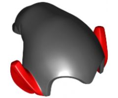 Minifigure, Headgear Hat, Elf Drooping with Pointed Ears with Black Top Pattern