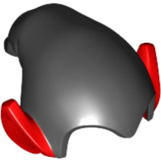 Minifigure, Headgear Hat, Elf Drooping with Pointed Ears with Black Top Pattern