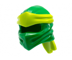 Minifigure, Headgear Ninjago Wrap Type 4 with Molded Lime Headband Pattern