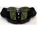 Hero Factory Chest Armor Large with Dark Bluish Gray and Gold Rocks with Lime Fractures Pattern (Stickers) - Set 71316