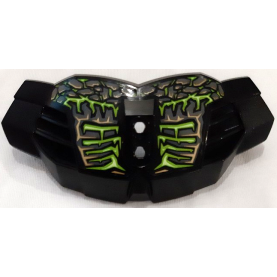 Hero Factory Chest Armor Large with Dark Bluish Gray and Gold Rocks with Lime Fractures Pattern (Stickers) - Set 71316