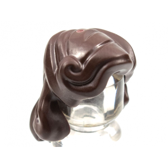 Minifigure, Hair Female Mid-Length Wavy, Side Strands Tied Back
