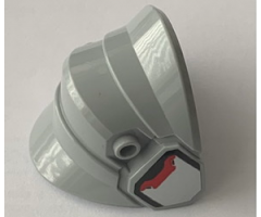 Large Figure Armor, Shoulder - 2 x 4 Brick Base with Curved Ends and Side Studs with Silver Plate with Red Stripe and Black Line Pattern (Sticker) - Set 75973
