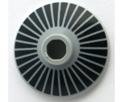 Dish 2 x 2 Inverted (Radar) with Hubcap with Black Stripes Pattern