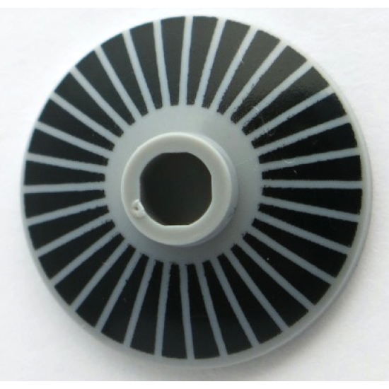 Dish 2 x 2 Inverted (Radar) with Hubcap with Black Stripes Pattern