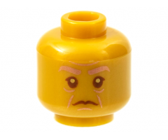 Minifigure, Head Copper Eyebrows and Age Lines, Reddish Brown Eyes and Mouth Pattern - Hollow Stud