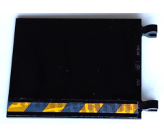 Flag 6 x 4 with Dark Bluish Gray and Yellow Danger Stripes and Tire Marks Pattern Model Right Side (Sticker) - Set 42106