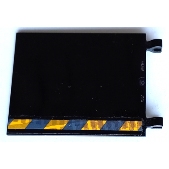 Flag 6 x 4 with Dark Bluish Gray and Yellow Danger Stripes and Tire Marks Pattern Model Right Side (Sticker) - Set 42106