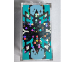 Panel 1 x 2 x 3 with Side Supports - Hollow Studs with Bright Light Blue and Medium Azure Snowflake on Silver Holographic Glitter Background Pattern (Sticker) - Sets 41148 / 43172