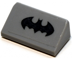 Slope 30 1 x 2 x 2/3 with Dark Bluish Gray Batman Logo Pattern (Sticker) - Set 70908