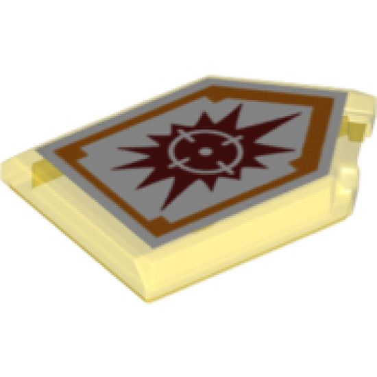 Tile, Modified 2 x 3 Pentagonal with Nexo Power Shield Pattern - Target Blaster