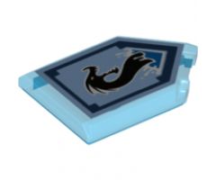 Tile, Modified 2 x 3 Pentagonal with Nexo Power Shield Pattern - Sea Dragon