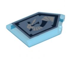 Tile, Modified 2 x 3 Pentagonal with Nexo Power Shield Pattern - Iron Dragon