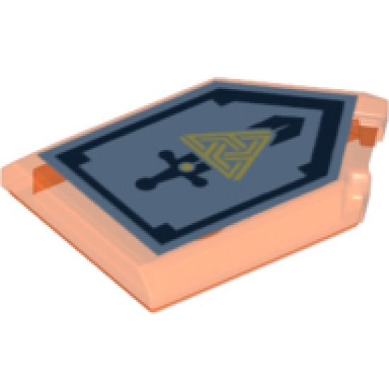 Tile, Modified 2 x 3 Pentagonal with Nexo Power Shield Pattern - Backfire