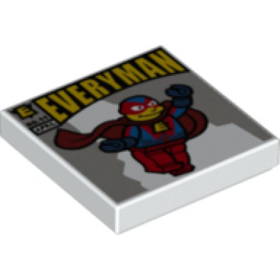 Tile 2 x 2 with Simpsons 'EVERYMAN' Comic Book Pattern