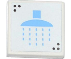 Tile 2 x 2 with Shower Head Pattern (Sticker) - Set 3185