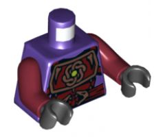 Torso Ninjago Copper and Dark Red Samurai Armor, Snake Heads Belt Buckle and Shuriken and Vials on Reverse Pattern / Dark Red Arms / Black Hands