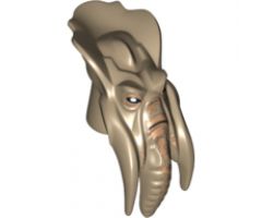 Minifigure, Head, Modified SW Geonosian Poggle the Lesser with Black Eyes, Nose and Mouth Pattern