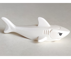 Shark with Rounded Nose and Debossed Gills with Black Eyes and White Partial Circle Pupils Pattern