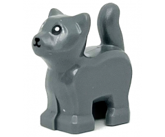 Cat, Baby Kitten, Standing with Black Mouth, Nose, and Eyes with Pupils Pattern
