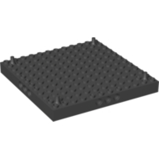 Brick, Modified 12 x 12 with 3 Pin Holes on each Side and Peg at each Corner