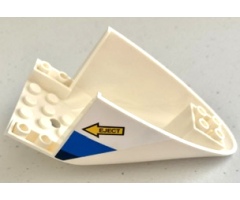 Aircraft Fuselage Aft Section Curved Bottom 6 x 10 with Blue and Dark Blue Stripes and Yellow Arrow with 'EJECT' Pattern on Both Sides (Stickers) - Set 60210