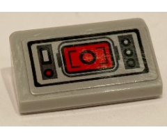 Slope 30 1 x 2 x 2/3 with Control Panel with Buttons and Red Target Screen Pattern (Sticker) - Set 75201