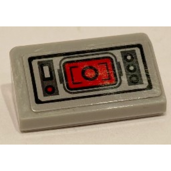 Slope 30 1 x 2 x 2/3 with Control Panel with Buttons and Red Target Screen Pattern (Sticker) - Set 75201