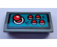 Slope 30 1 x 2 x 2/3 with 4 Red Buttons and Joystick Pattern (Sticker) - Set 80012