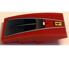 Slope, Curved 4 x 2 with Ferrari Logo, Air Intake Grille and Silver Stripes Pattern (Sticker) - Set 75882