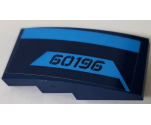 Slope, Curved 4 x 2 with '60196' and Dark Azure Stripes Pattern Model Right Side (Sticker) - Set 60196