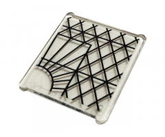 Glass for Window 1 x 3 x 3 Flat Front with Stained Glass and Black Lattice Pattern (Sticker) - Set 75980