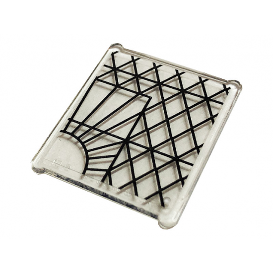 Glass for Window 1 x 3 x 3 Flat Front with Stained Glass and Black Lattice Pattern (Sticker) - Set 75980