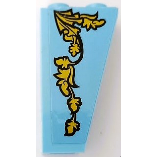 Slope, Inverted 75 2 x 1 x 3 with Gold Leaves Ornament Pattern Side B (Sticker) - Set 75958