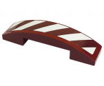 Slope, Curved 4 x 1 x 2/3 Double with Dark Red and White Danger Stripes Pattern (Sticker) - Set 60316
