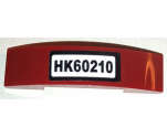 Slope, Curved 4 x 1 x 2/3 Double with 'HK60210' Pattern (Sticker) - Set 60210