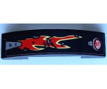 Slope, Curved 4 x 1 x 2/3 Double with Taillight, Bright Light Yellow and Red Flames Pattern Model Left Side (Sticker) - Set 70421