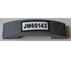 Slope, Curved 4 x 1 x 2/3 Double with 'JM60143' Pattern (Sticker) - Set 60143