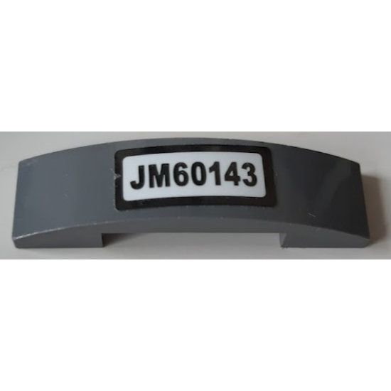 Slope, Curved 4 x 1 x 2/3 Double with 'JM60143' Pattern (Sticker) - Set 60143