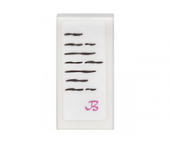 Tile 1 x 2 with Note with Black Text Lines and Pink Cursive 'B' Pattern (Sticker) - Set 41067