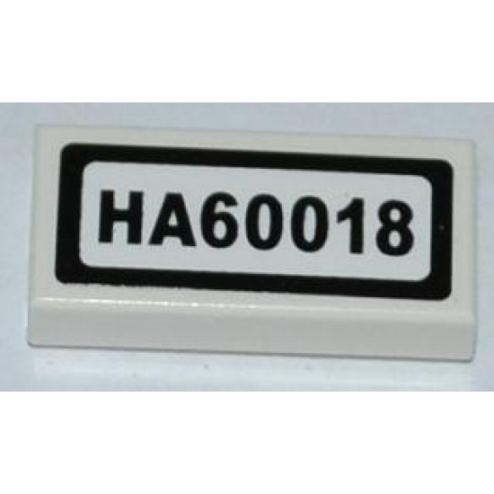 Tile 1 x 2 with 'HA60018' Pattern (Sticker) - Set 60018